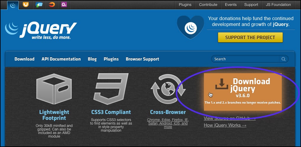 Использование библиотеки jQuery в разработке